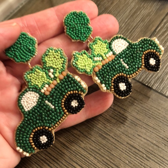 OBX Prep Shamrock Green Truck Earrings St. Patrick’s Day - Picture 8 of 12